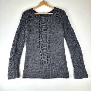 Cut25 Cable Open Weave Sweater Wool/Alpaca Blend